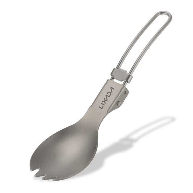 Lixada Titanium Folding Spoon Spork